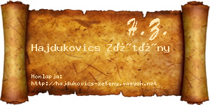 Hajdukovics Zétény névjegykártya
